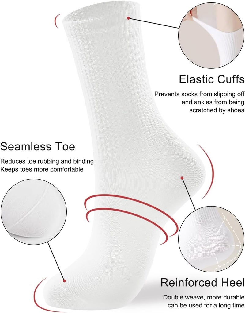 SHIZEN Womens Crew Socks 3-12 Pairs Pack Size 6-11 - Image 3